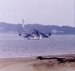 A fishing trawler in Jekyll Island, GA waters